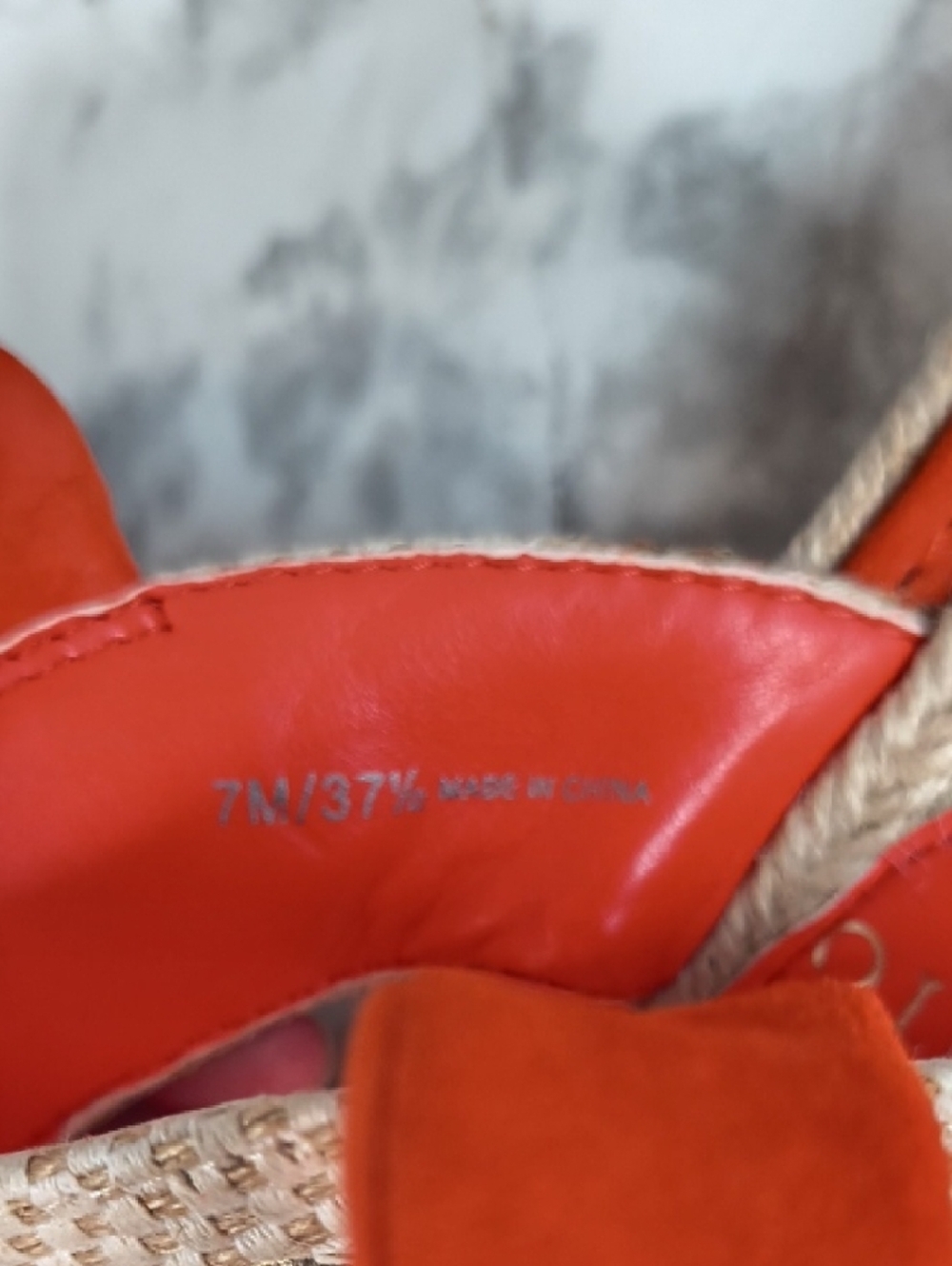 Vince Camuto Women's Espadrille Orange Ankle Wrap Sandals, Size 7M - Picture 12 of 13